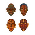 african masks set Royalty Free Stock Photo
