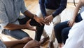 African man counselor speak at group counseling therapy session Royalty Free Stock Photo