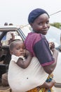 African Mother baby in sling
