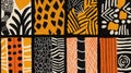 African Mud Cloth Patterns In Matisse Style