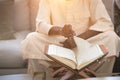 African couple at home reading quaran