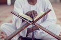 African Muslim Man Making Traditional Prayer To God While Wearing Dishdasha Royalty Free Stock Photo