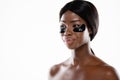 African naked woman with hydrogel eye