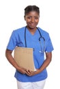 African nurse with file of a patient Royalty Free Stock Photo