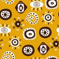African ornament on yellow background Royalty Free Stock Photo