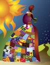 African patchwork lady