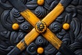 African pattern, interlocking shapes, complex relationships represent the unity and strength found in community and family