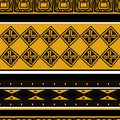 African pattern vector with hand drawn gold colors tribal ethnic drawing. Seamless design illustration for fashion textile ready Royalty Free Stock Photo