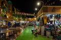 African pavilion bazaar at night at Global Village, Dubai Royalty Free Stock Photo