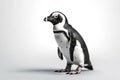 African penguin native to South Africa isolated on white background. Generative AI Royalty Free Stock Photo