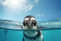 African penguin Spheniscus demersus swimming underwater, Humboldt penguin is swimming in the pool, AI Generated