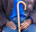 African pensioneer with a walking stick Royalty Free Stock Photo