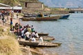 African people in boats