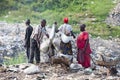 African people collecting recyclables from trash Royalty Free Stock Photo