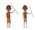 African people. Indigenous south American. Cartoon vector illustration.