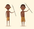 African people. Indigenous south American. Cartoon vector illustration.