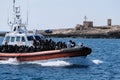 African people migrants rescued by italian coast guard