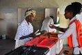 African people voting at polling station Royalty Free Stock Photo