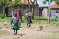 African poor children on the street going Royalty Free Stock Photo