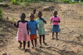 African poor children on the street have fun Royalty Free Stock Photo