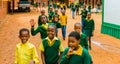 African Primary School children before school starts