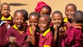 African Primary School Children on their lunch break Royalty Free Stock Photo