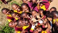 African Primary School Children on their lunch break Royalty Free Stock Photo