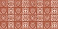 African print, seamless vector pattern in traditional African manner. Ethnic ornament. Warm browns Royalty Free Stock Photo