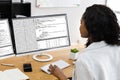 African Programmer Woman Coding Software On Computer Royalty Free Stock Photo