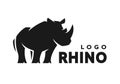 African rhino silhouette. Logo, symbol. Vector illustration.