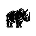 African rhinoceros animal vector on white background