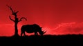 African rhinoceros silhouette