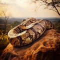 African Rock Python in Royalty Free Stock Photo