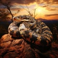 African Rock Python in Royalty Free Stock Photo