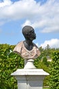 The African`s bust in the park of Sanssousi. Potsdam, Germany