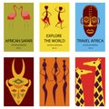 African safari concept set flyers Royalty Free Stock Photo