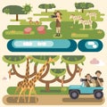 African safari concept set Royalty Free Stock Photo