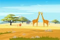 African safari flat vector banner concept Royalty Free Stock Photo