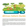 African safari guide illustration Royalty Free Stock Photo