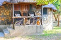 African safari lodge hut in the wilderness Royalty Free Stock Photo