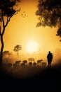 African Safari Silhouette Banner AI generated Royalty Free Stock Photo