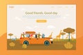 African Safari Trip Flat Landing Page Template