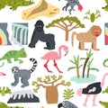 African Safari Vector set Royalty Free Stock Photo