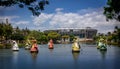 African saints statues on lake in Salvador - Bahia, Brazil