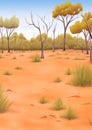 African Savannah Landscape Illustration