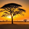 African savannah view at Royalty Free Stock Photo