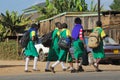 African school children on the street Royalty Free Stock Photo