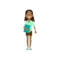 African school girl with book , full length avatar on white background, successful study concept, flat cartoon design