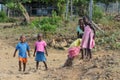 African poor children on the street have fun playing Royalty Free Stock Photo