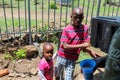 African poor children work on the street Royalty Free Stock Photo